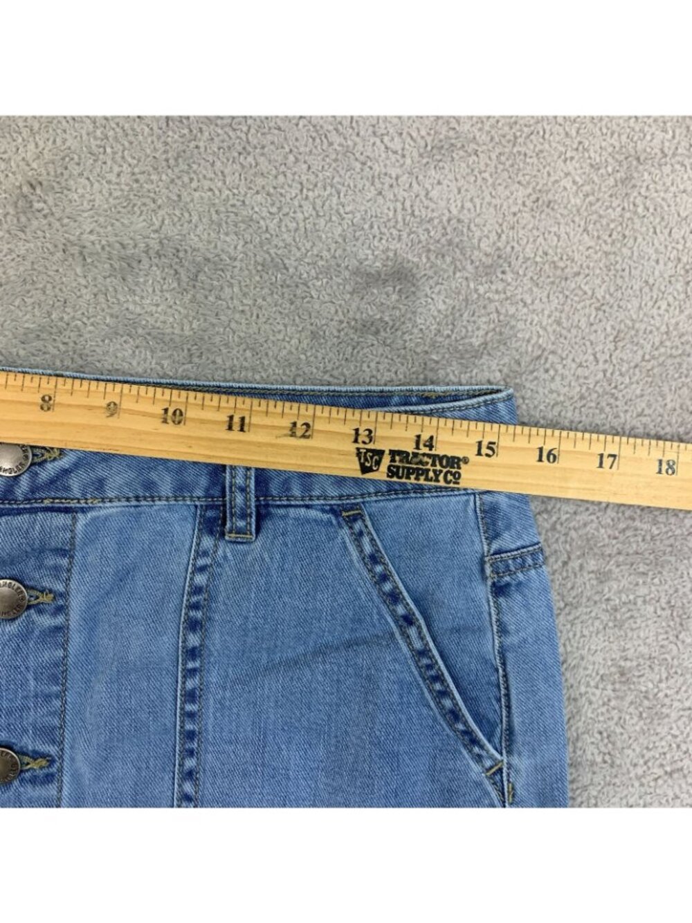 NWT Wrangler Women's 4 Chambray Midi Skirt Light Blue Button Front - Picture 6 of 13